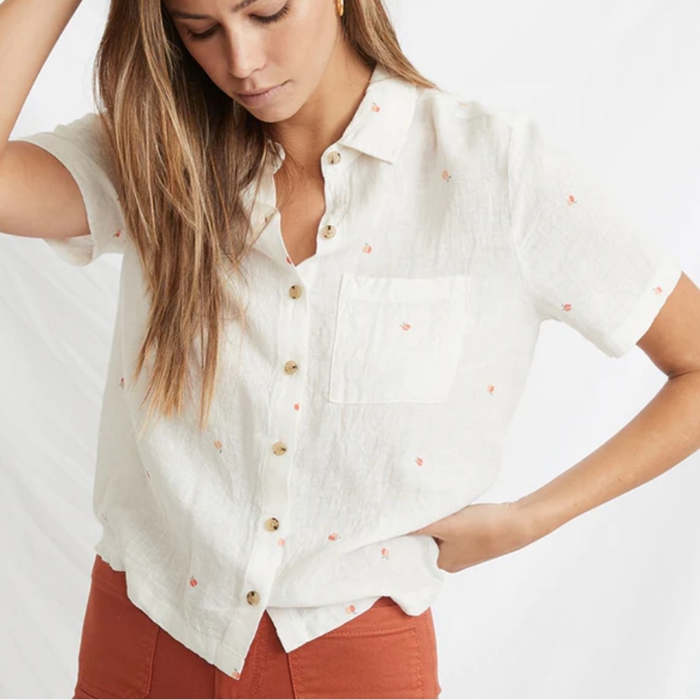 Marine Layer Talia Button Down in White 🍑